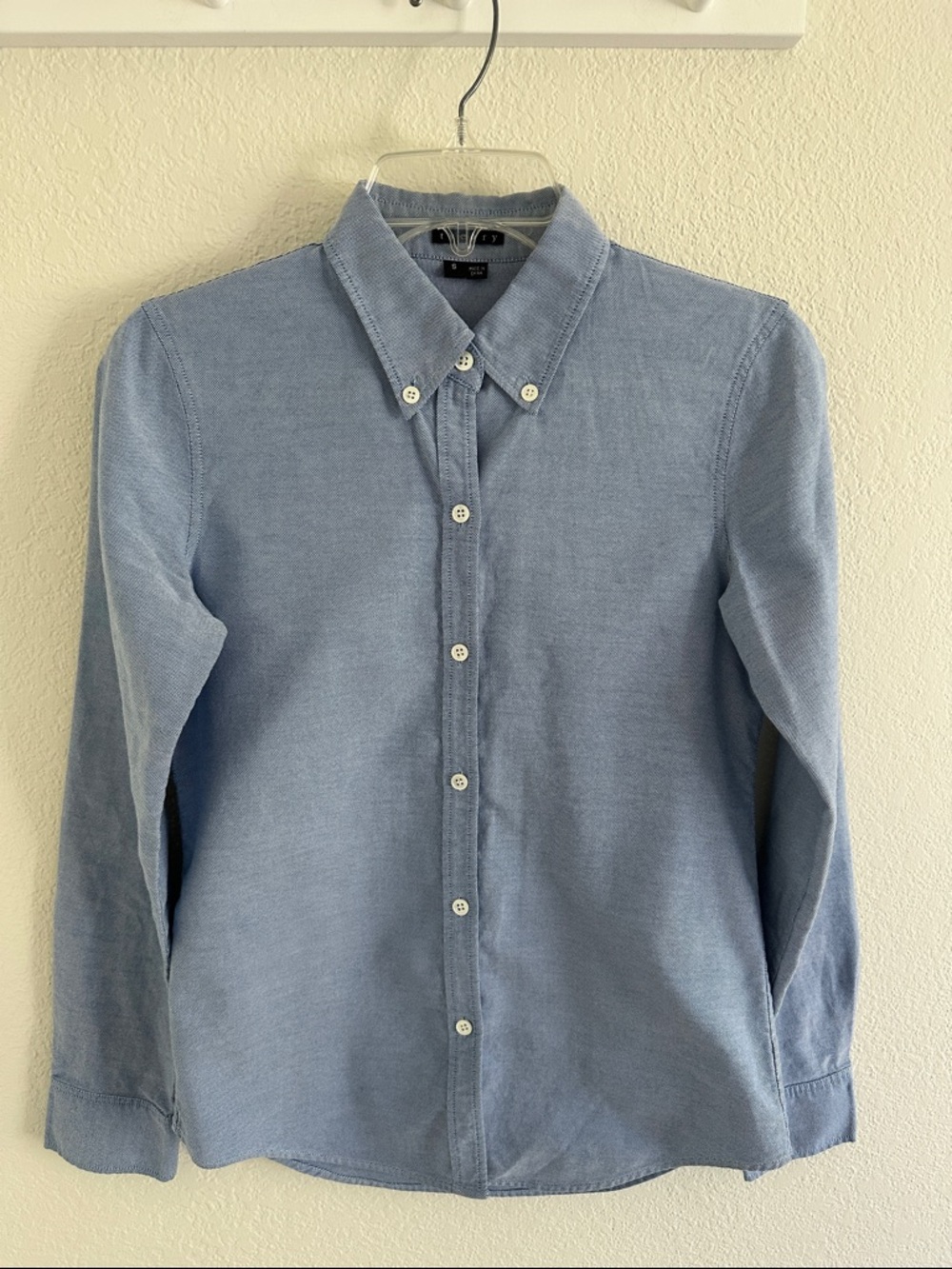 Theory Light Blue Button-Down Cotton Shirt